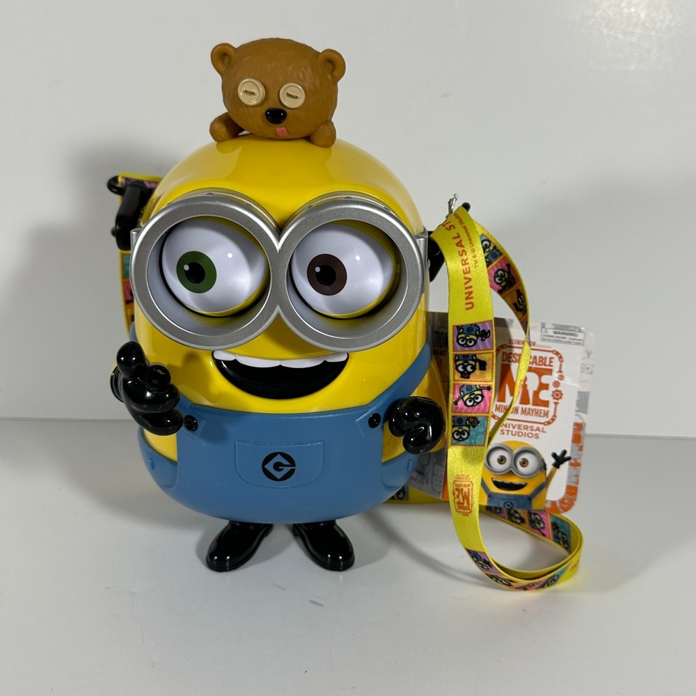 Universal Studios Minion Bob Popcorn Bucket Tim Bear Despicable Me Mayhem Yellow
